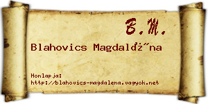 Blahovics Magdaléna névjegykártya
